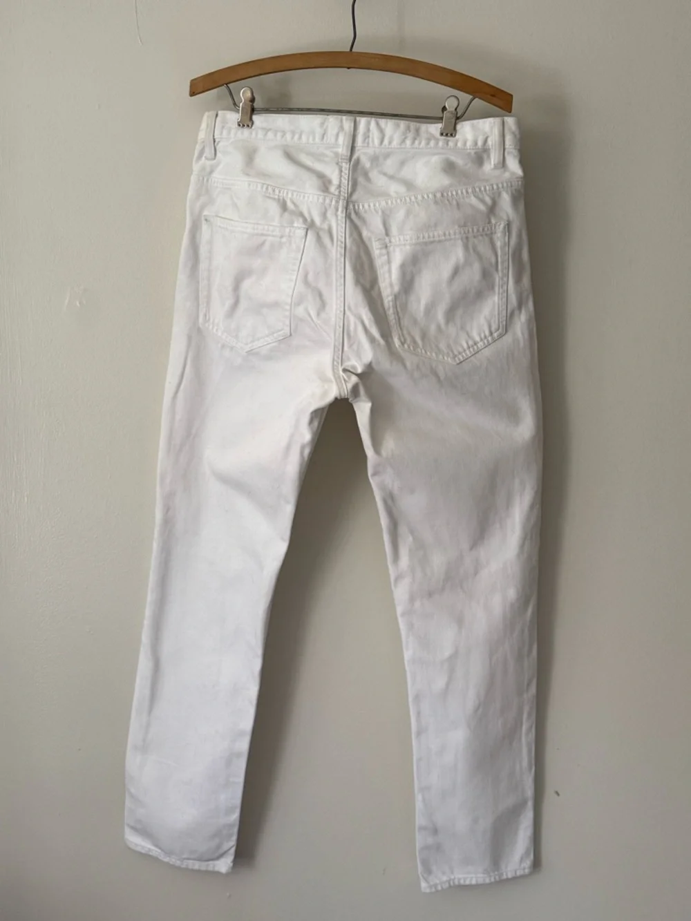 Acne Studios Town White Straight Leg  Jeans 100% Cotton 33x34